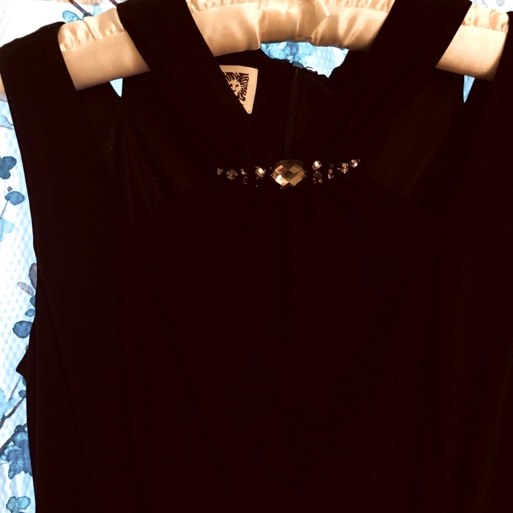 ANNE KLEIN Size 10 Black Sleeveless Dress Zip back